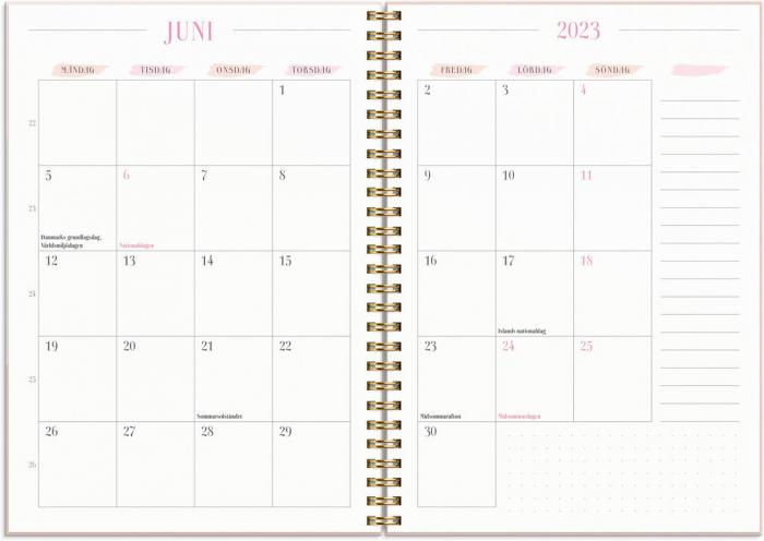 Life Planner Pink, horisontell 2023