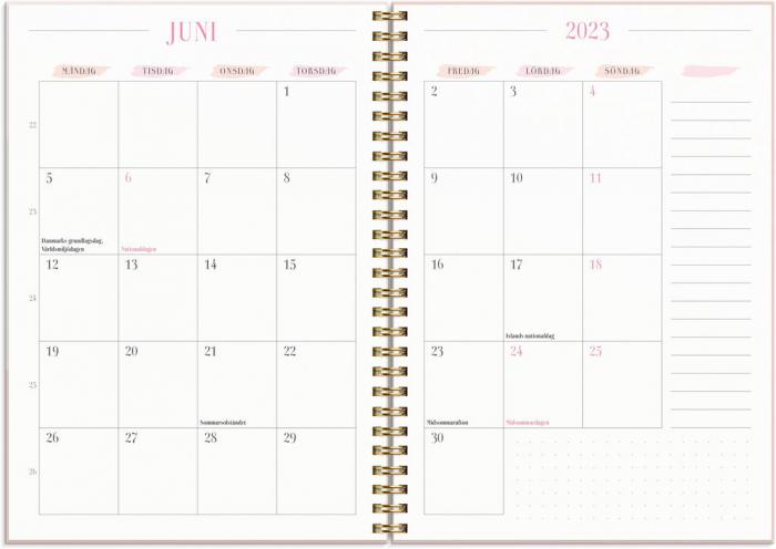 Life Planner Pink, horisontell 2023