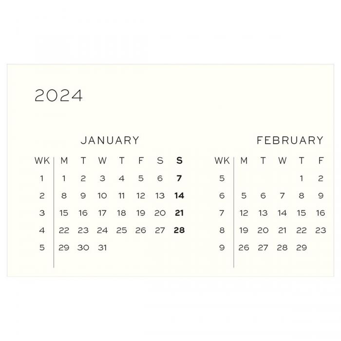 Kalender 2023-24 Leuchtturm1917 A5 vecka/uppslag Port Red