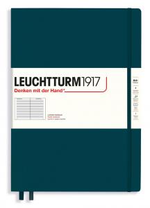 Leuchtturm Notebook A4+ hard Pacific Green linjerad