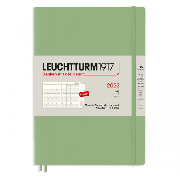 Kalender Leuchtturm1917 B6 Soft Monthly Planner 16m Sage 2022