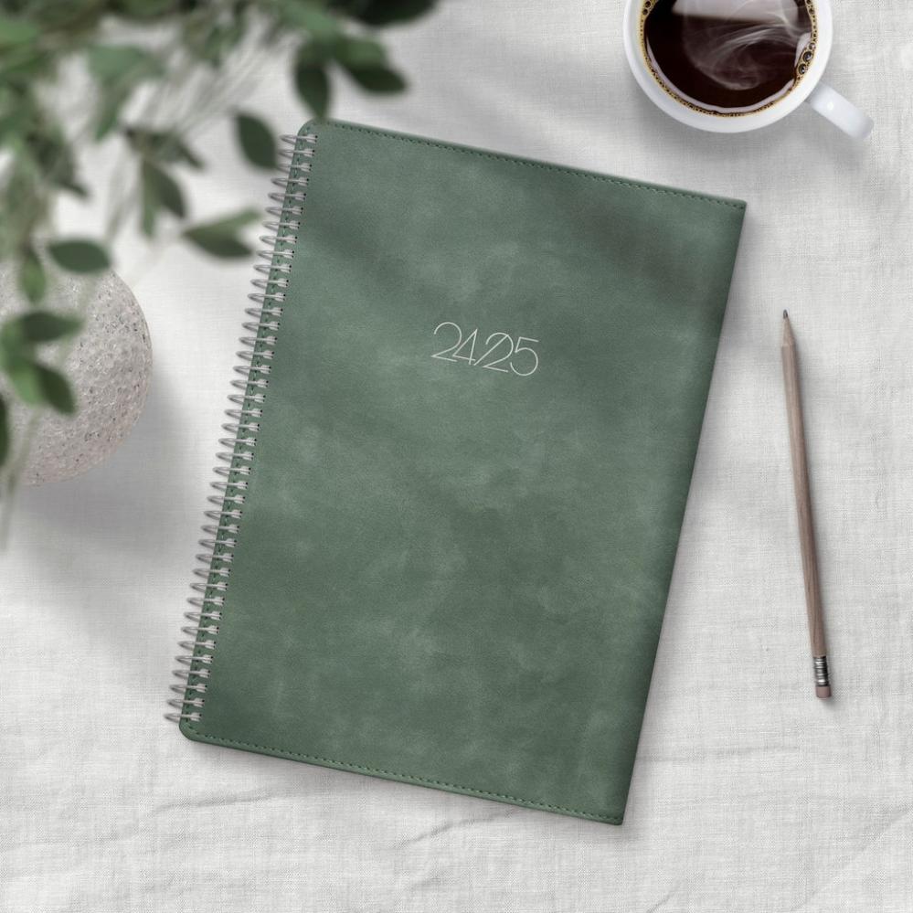 Kalender Study A5 Twist grön 20242025
