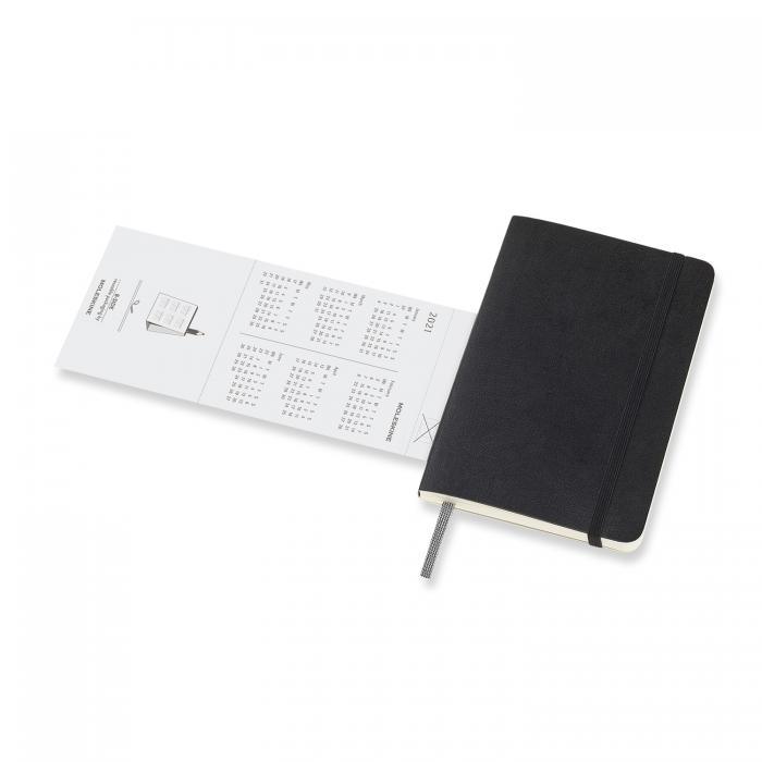 Moleskine Monthly Notebook svart soft pocket 2021