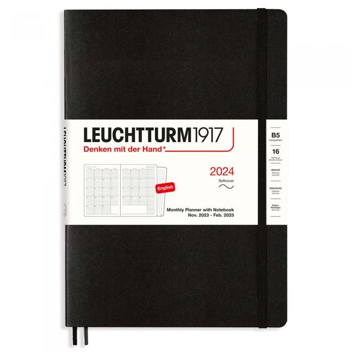 Leuchtturm1917 B5 Soft Mnad/Uppslag 16m Black 2024