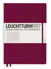 Leuchtturm Notebook A4 Slim Hard 121s Port Red linjerad