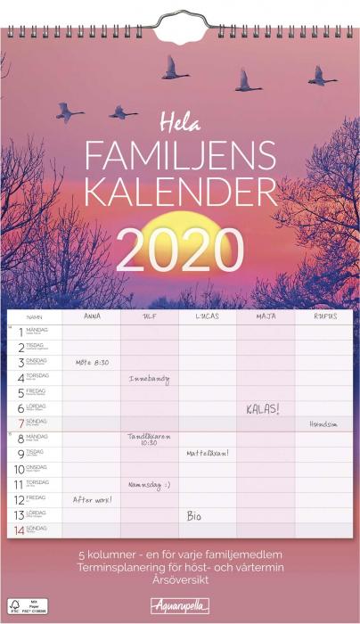 Aquarupella Hela Familjens kalender 2020 - Kalenderkungen.se