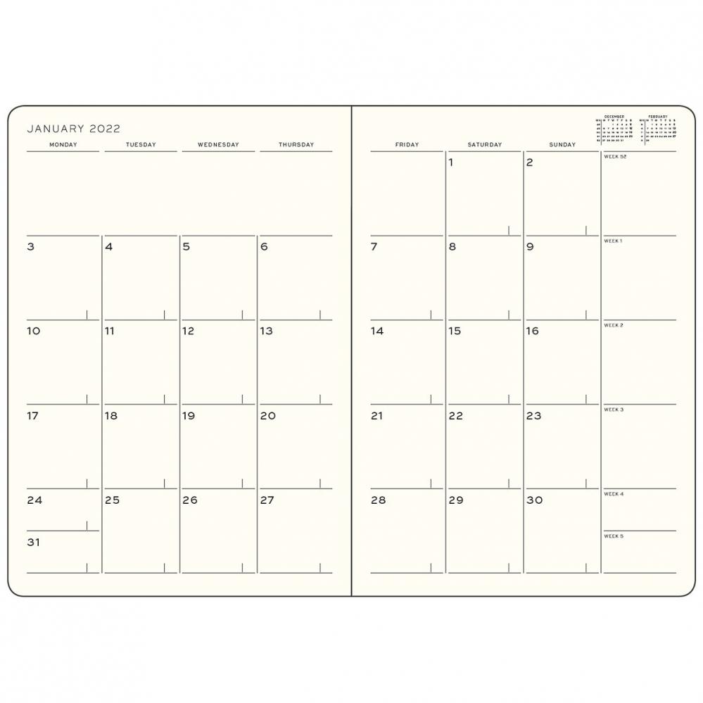 Kalender Leuchtturm1917 B6 Soft Monthly Planner 16m Stone Blue 2022
