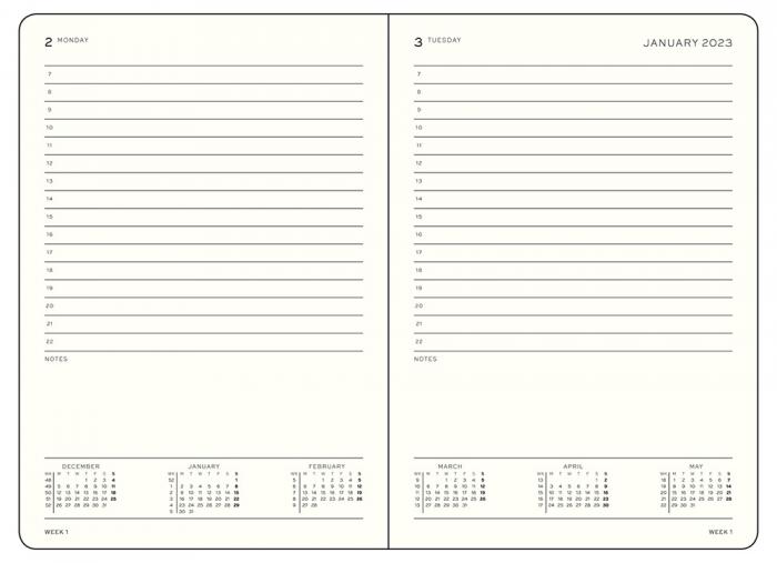 Kalender Leuchtturm1917 A5 Daily Planner Black 2023