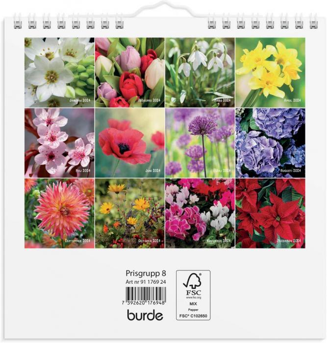 Väggkalender Blommor 2024