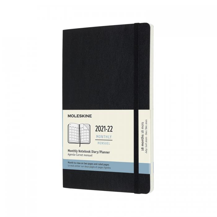 Moleskine Monthly Notebook svart soft large 21/22