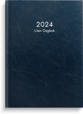 Liten dagbok blått konstläder 2024