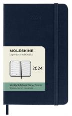 Moleskine Weekly Notebook Sapphire Blue hard pocket 2024 