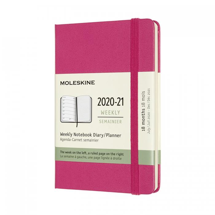 Moleskine Moleskine Veckokalender Pkt Rosa Hård 20/21 - Kalenderkungen.se