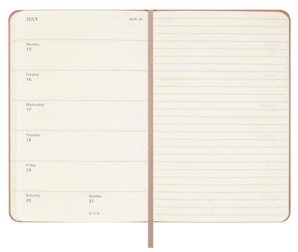 Moleskine weekly notebook brown hard pocket 2024