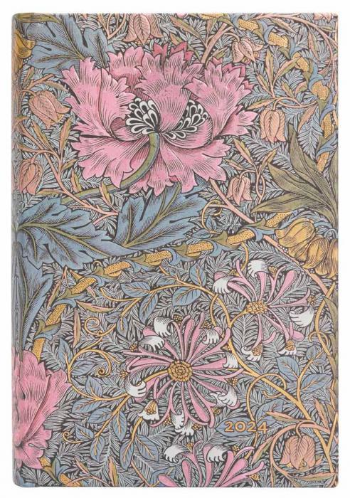 Kalender Paperblanks Daily Morris Pink Honeysuckle Mini 2024