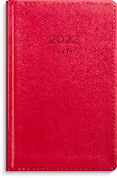 Leader rött konstläder 2022 inbunden