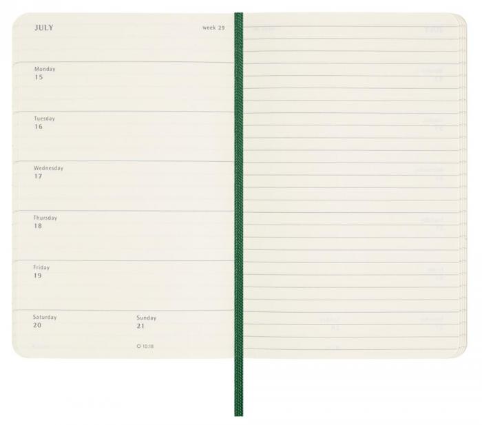 Moleskine Weekly Notebook Myrtle Green soft pocket 2024