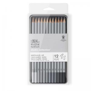 Blyertspennset Winsor & Newton Graphit Pencils Soft 12-pack