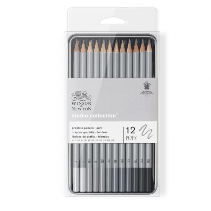 Blyertspennset Winsor & Newton Graphit Pencils Soft 12-pack