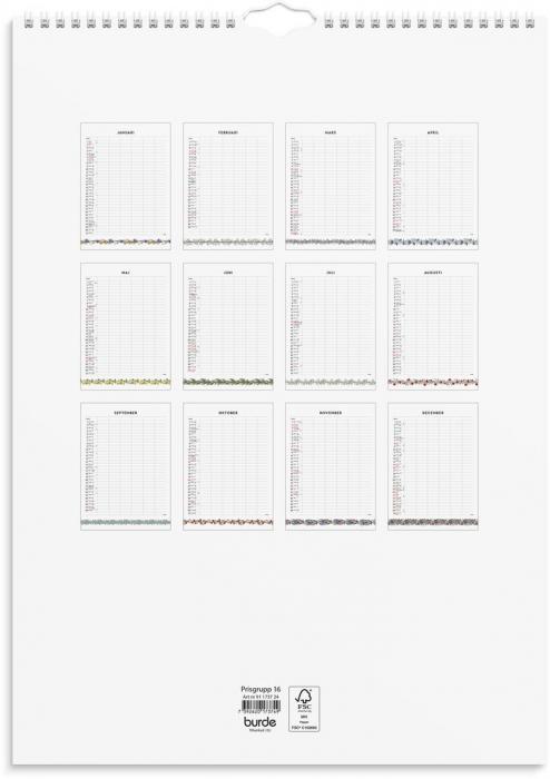 Familjekalender 2024 Illustrerad blomster