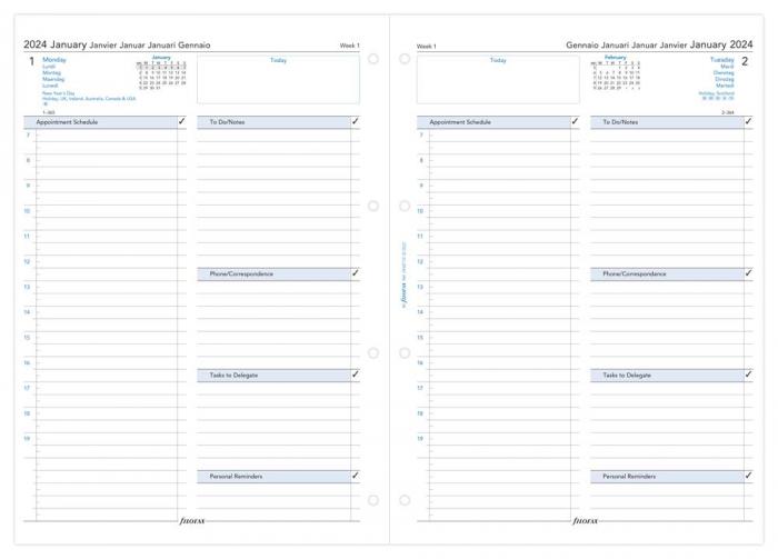 Filofax Dagbok dag/sida 2024