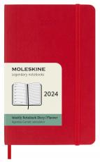 Moleskine Weekly Notebook Red soft pocket 2024