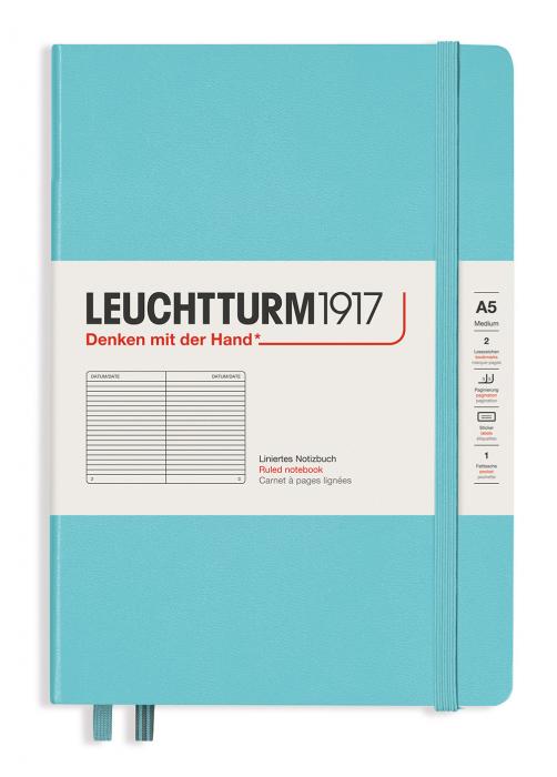 Leuchtturm Notebook A5 hard 249s Aquamarine linjerad 