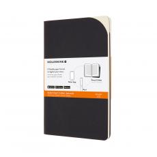 M+ Paper Tab. cahier linjerad large svart