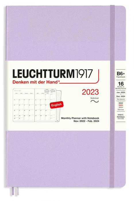 Leuchtturm1917 Leuchtturm1917 B6 Soft Mnad/Uppslag 16m Lilac 2023 - Kalenderkungen.se