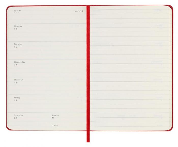 Moleskine Weekly Notebook Red hard pocket 2024 
