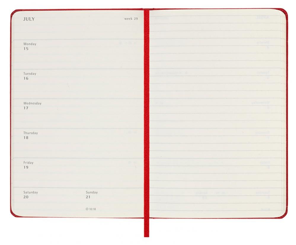Moleskine Weekly Notebook Red hard pocket 2025