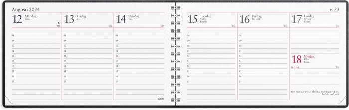 Veckokalender svart skinn 2024