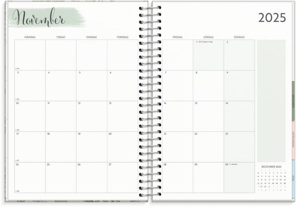 Kalender 2025 Life Organizer grön