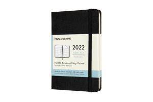 Moleskine Monthly Notebook svart Hard pocket 2022