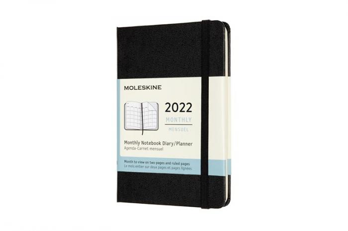 Moleskine Monthly Notebook svart Hard pocket 2022