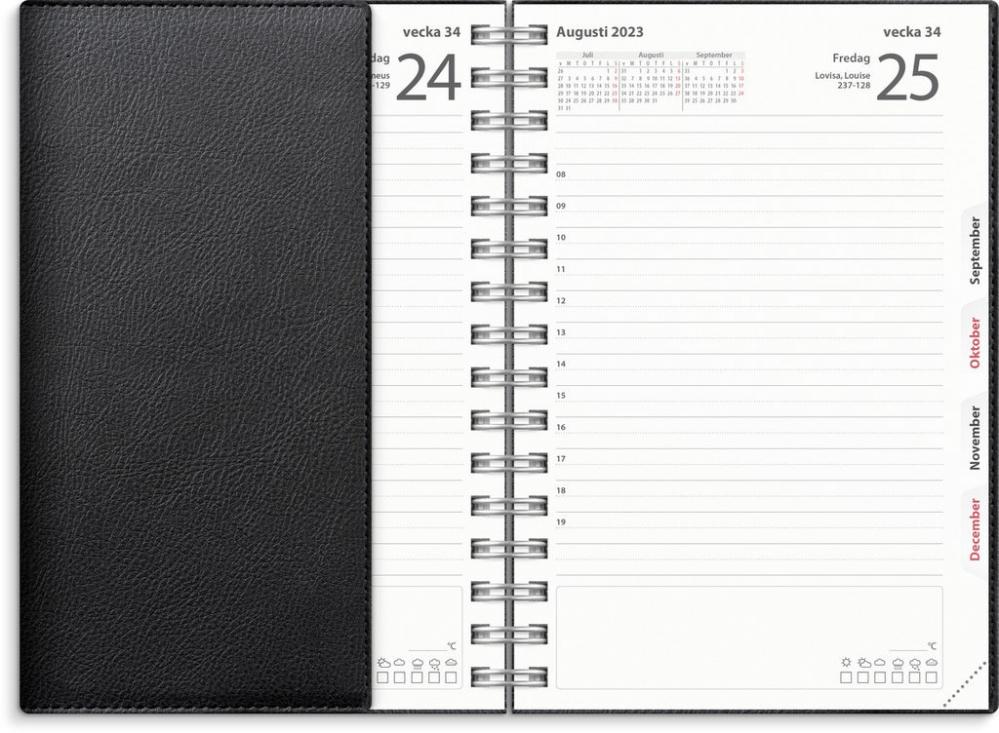 Kalender Dagbok Twist svart 20242025