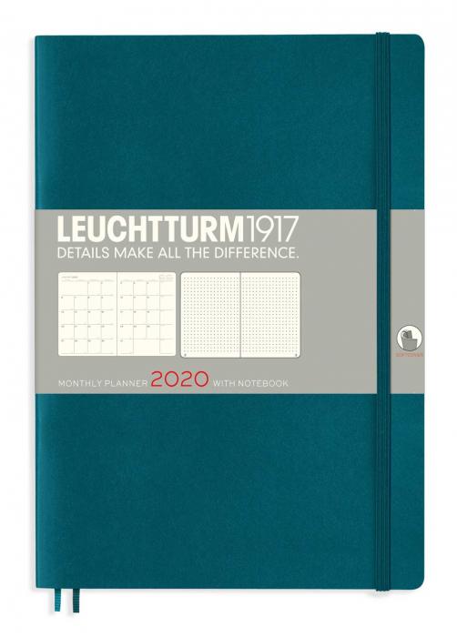 Leuchtturm1917 Leuchtturm Monthly planner 2020 B5 Pacific green - Kalenderkungen.se