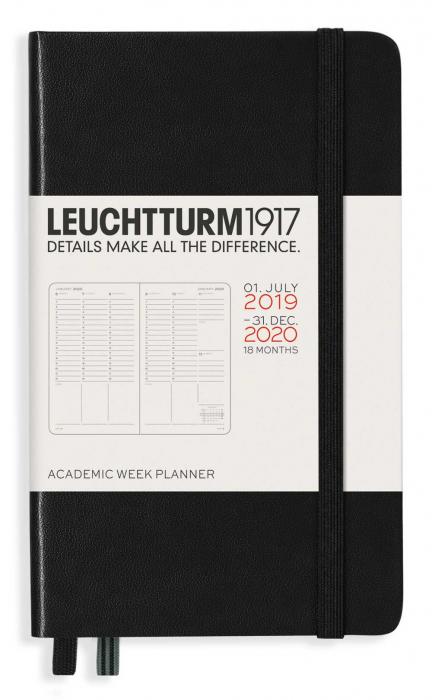 Leuchtturm1917 Leuchtturm Week planner A6 black 2019-2020 - Kalenderkungen.se