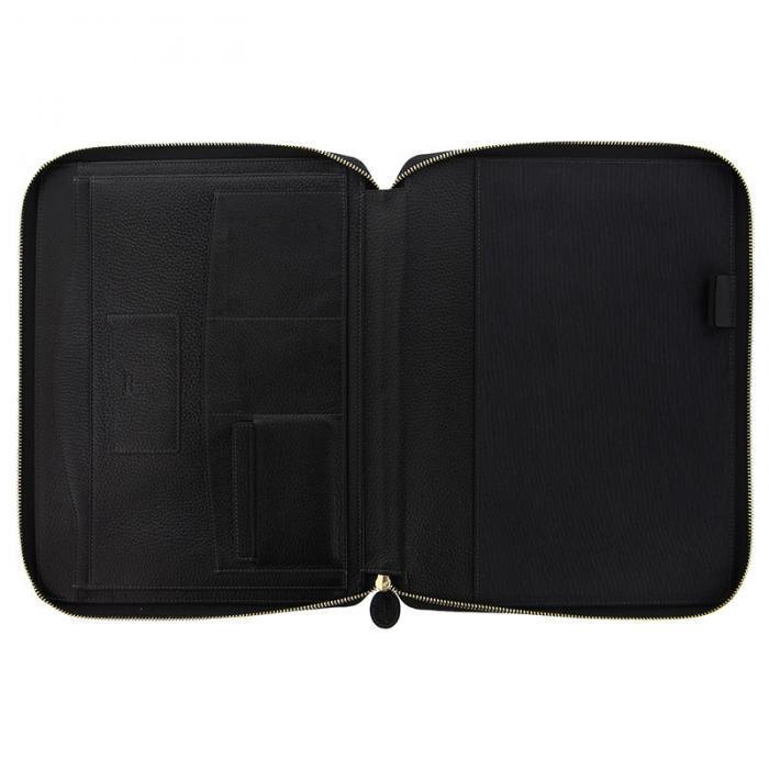 Classic Stitch Zip A4 Folio Black