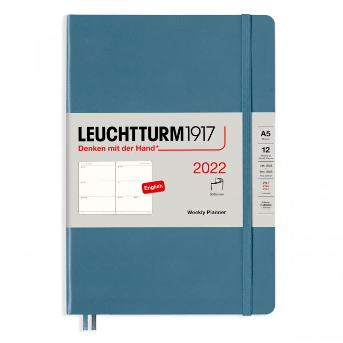 Kalender Leuchtturm1917 A5 Soft Vecka/uppslag Stone BLue 2022