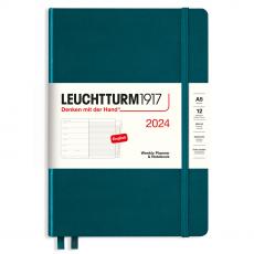 Leuchtturm1917 A5 vecka/notes Pacific Green 2024