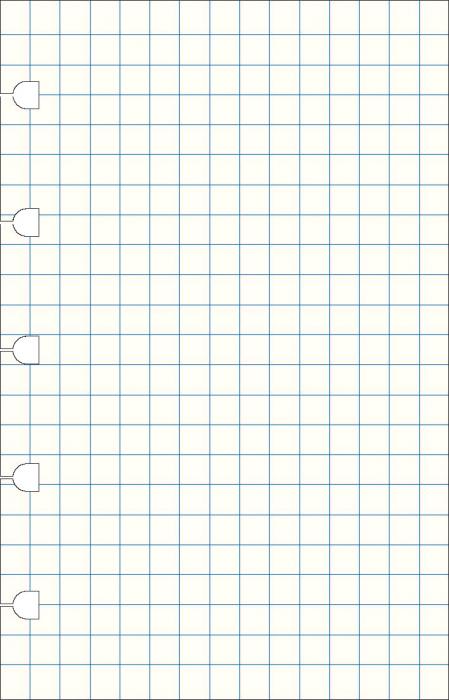 Extrablad rutade till Filofax Notebook Pocket 32 blad 100g papper