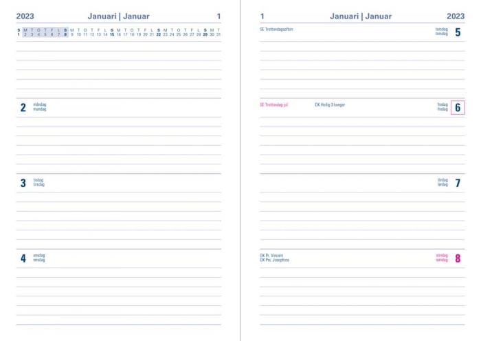 Kalender Letts Memo A5 Svart 2023