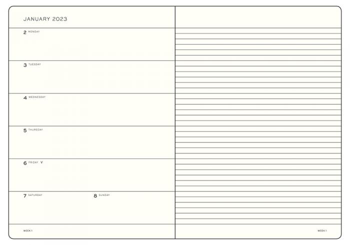 Leuchtturm Vecka/notes A4+ Black 2023
