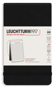 Leuchtturm1917 Reporter Notepad A6 hard cover Ruled Black