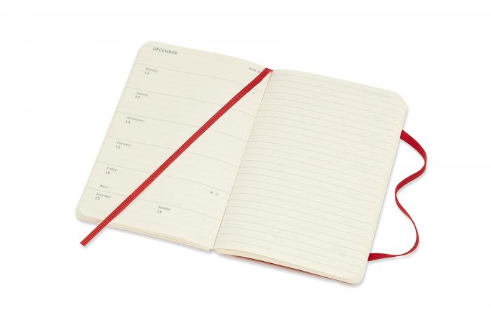 Moleskine Veckokalender Pocket soft 21/22 Röd