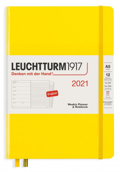 Kalender 2021 Leuchtturm1917 A5 vecka/notesuppslag Lemon
