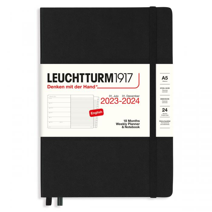 Kalender 2023-24 Leuchtturm1917 A5 vecka/notesuppslag Black
