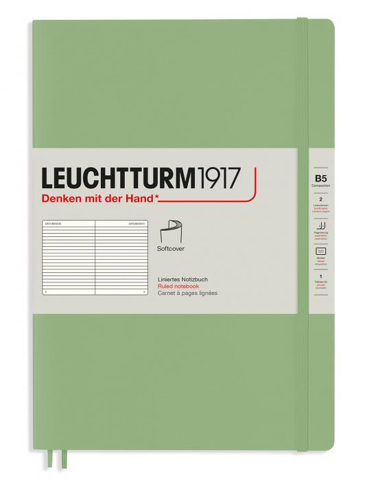 Leuchtturm Notebook B5 Soft 123s Sage Linjerad