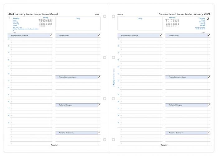 Filofax Dagbok vecka/uppslag 2024